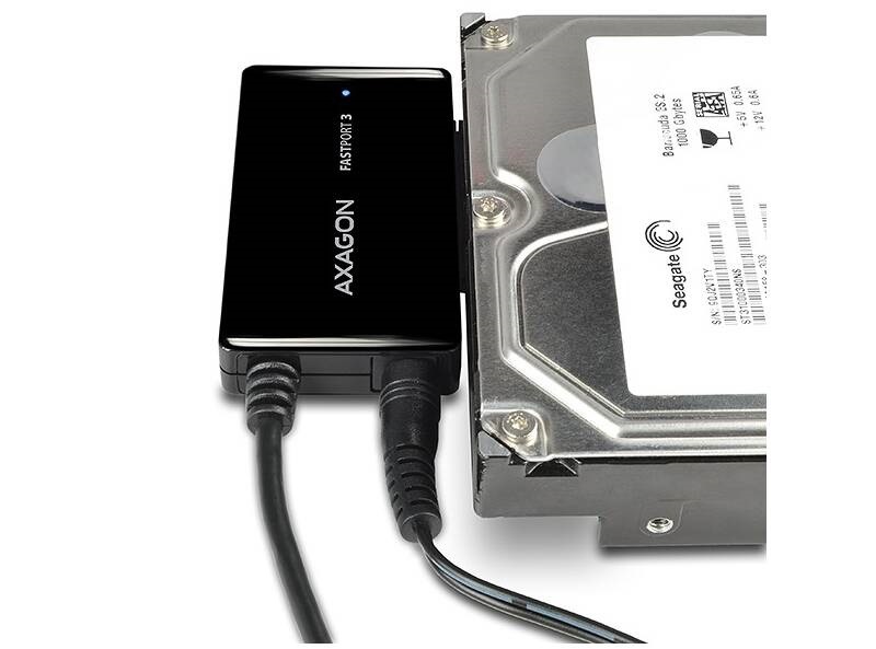 Adaptér Axagon USB3.0 - SATA 6G HDD FASTport3 vč. Napáječe černý