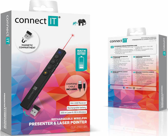 Prezentér Connect IT LaserPoint2051R černý