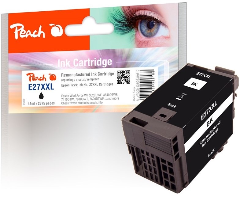 Inkoustová náplň Peach Epson 27XXL, T2791, 2875 stran - černá