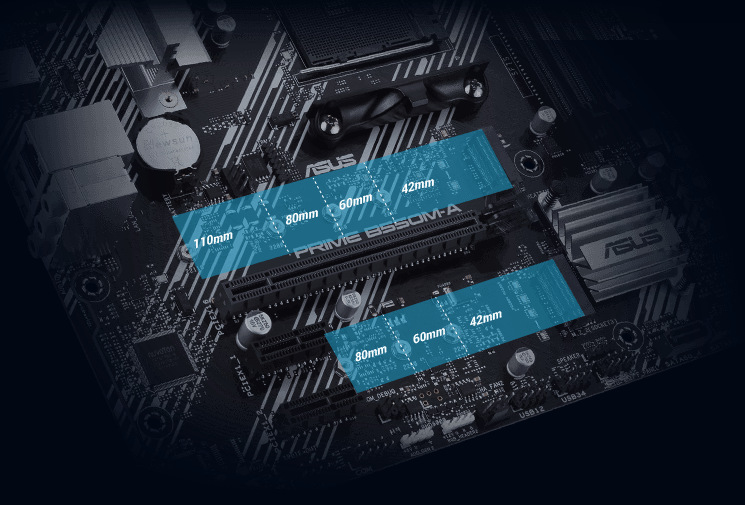 Základní deska Asus PRIME B550M-A Asus PRIME B550M-A podporuje rychlá SSD