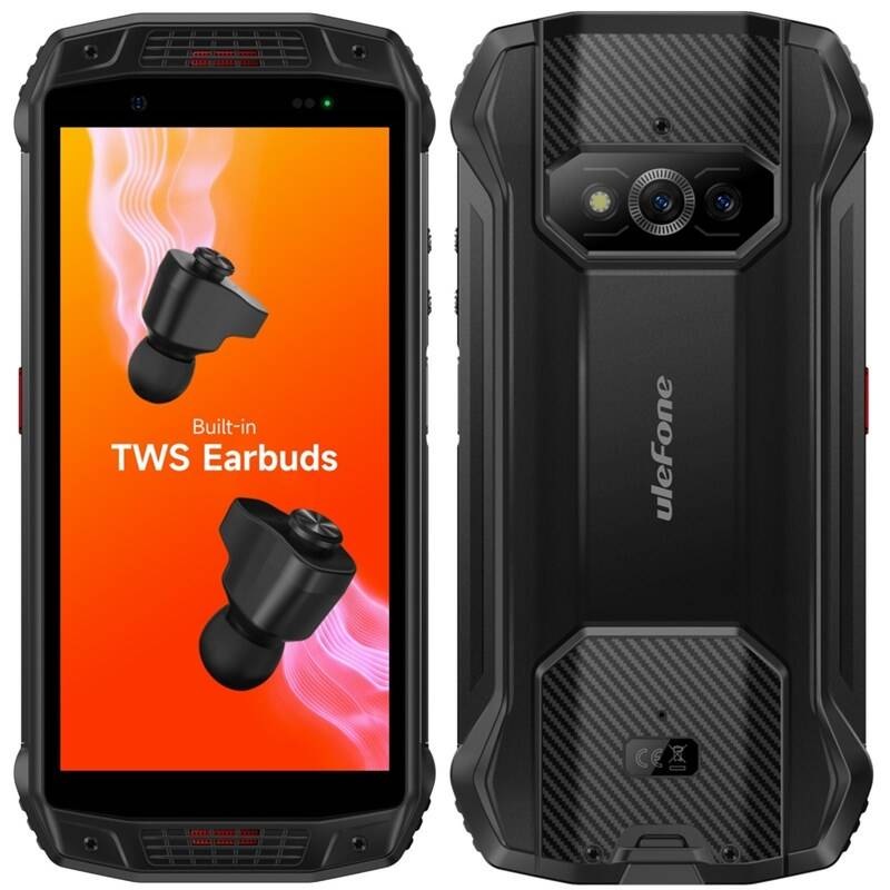 Mobilní telefon UleFone Armor 15 + zabudovaná bezdrátová sluchátka černý