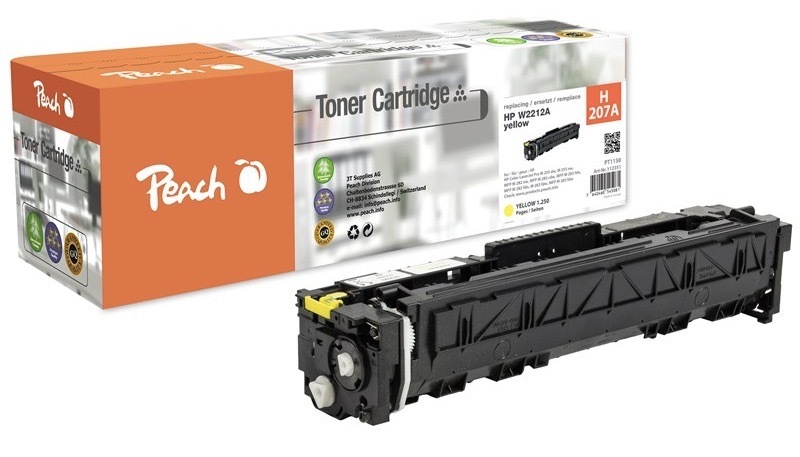 Toner Peach HP 207A, W2212A, 1250  stran žlutý
