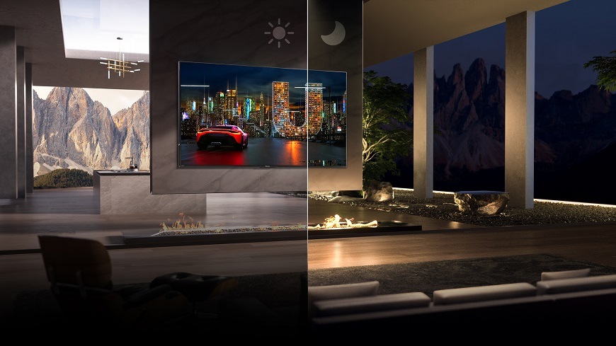 Televize Hisense 85UXKQ, total ambient adaptive