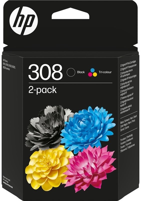 HP ink 6L6S6UE, HP 308, black/color