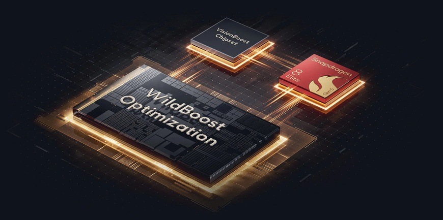 Ilustrace technologií Snapdragon, WildBoost a VisionBoost.