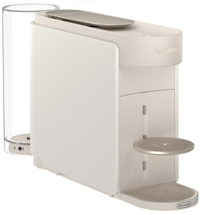 Boční pohled na kapslový kávovar DeLonghi Nespresso Vertuo Up ENV200.W se zásobníkem vody