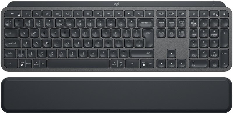 Klávesnice Logitech Wireless MX Keys s opěrkou zápěstí, US šedá