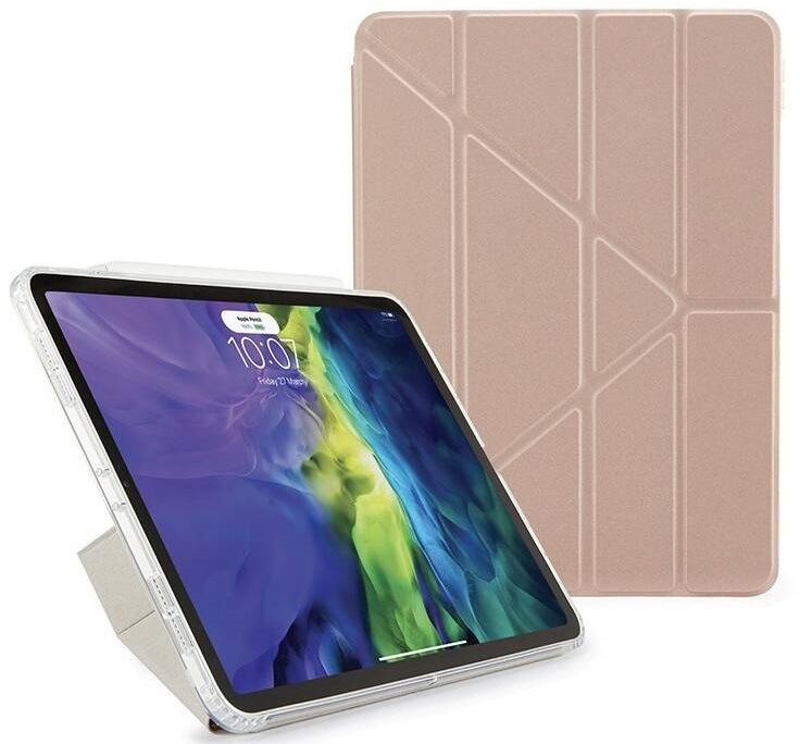 Pouzdro na tablet Pipetto Metallic Origami na Apple iPad Air 10.9" (2020) růžové