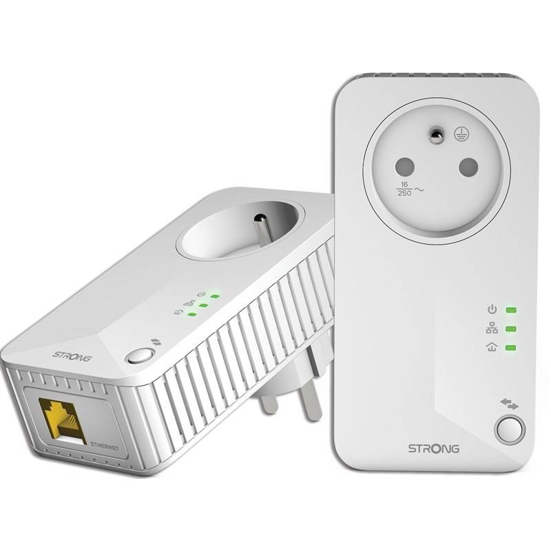 Síťový rozvod LAN po 230V Strong Powerline 600 DUO FR, 2ks bílý