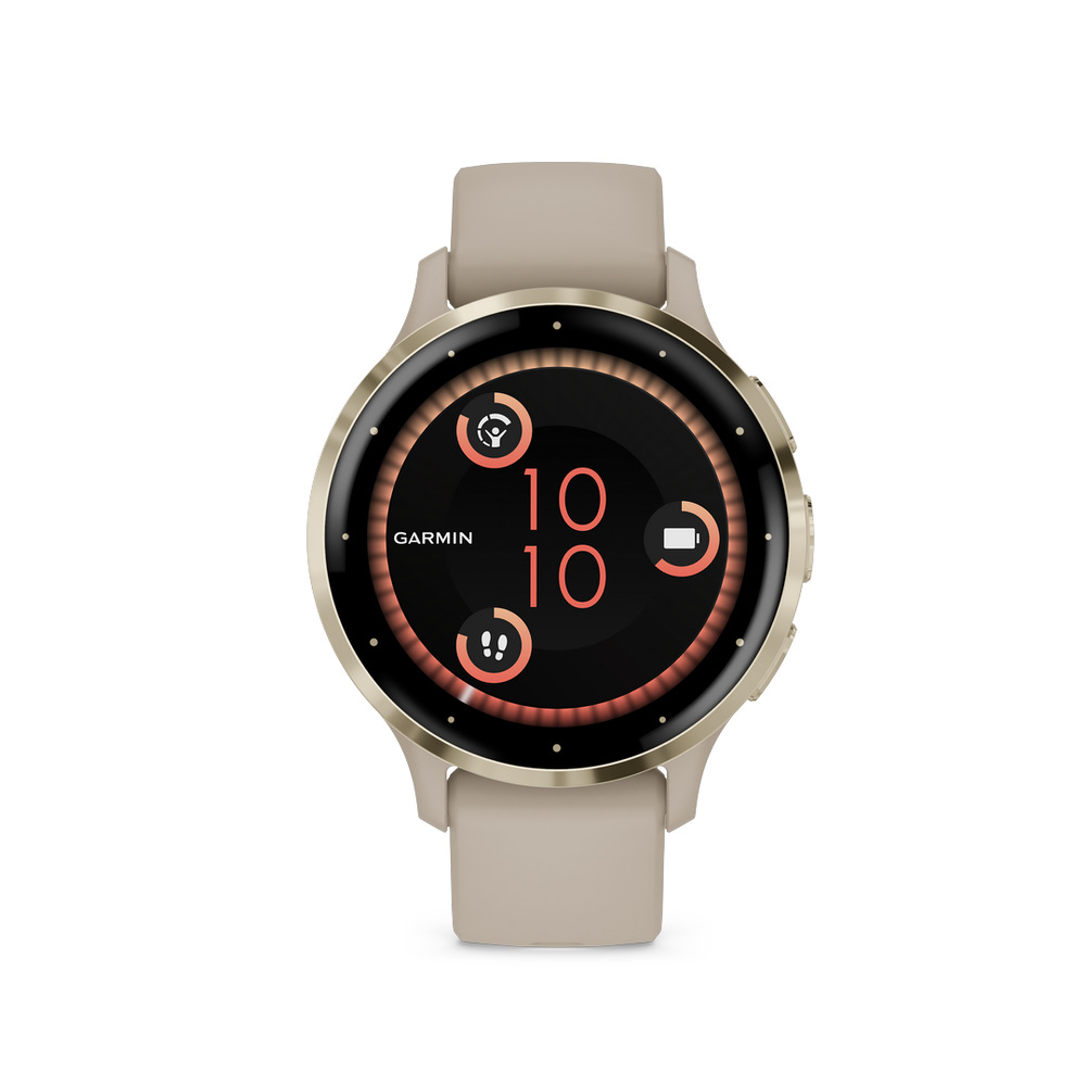 Chytré hodinky Garmin Venu 3S - Cream Gold / French Gray Silicone Band