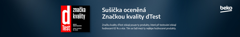 Banner značka kvality dTest sušička Beko 