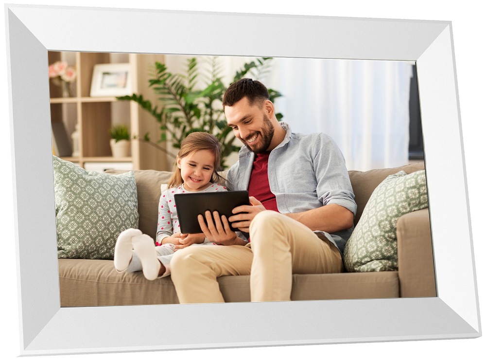 Elektronický fotorámeček Kodak CF102P bílý Fotorámeček digitální Kodak CF102P umožňující Wi-Fi propojení pro sdílení snímků