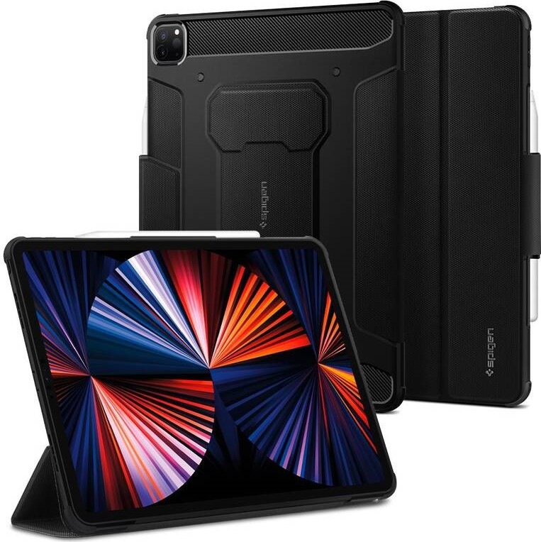 Pouzdro na tablet Spigen Rugged Armor Pro na Apple iPad Pro 12.9" 2021 černý