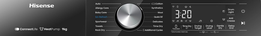 Sušička prádla Hisense DH5S902BW bílá Sušička Hisense EFYDH5S902BW, bílá, panel