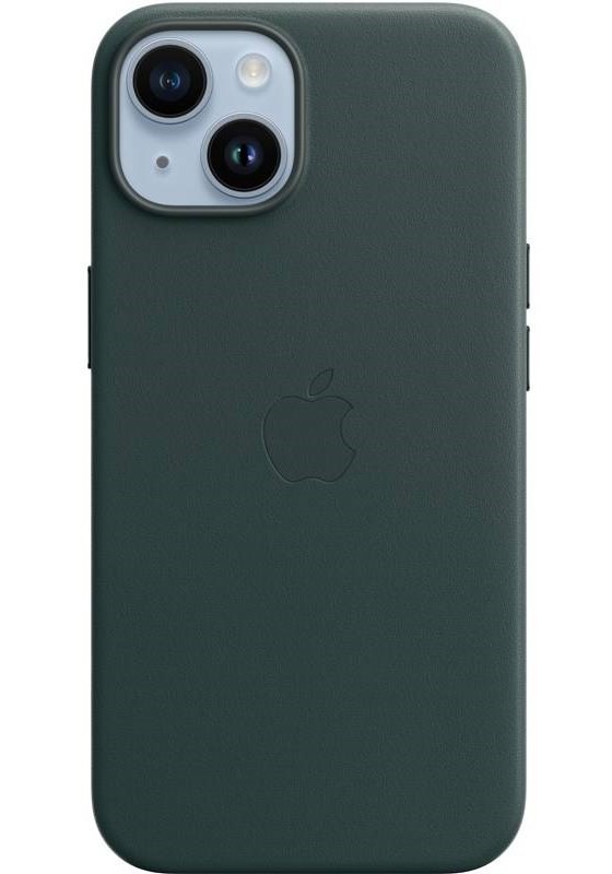 Kryt na mobil Apple Leather Case s MagSafe pro iPhone 14 - piniově zelený