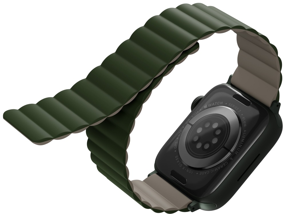 Řemínek Uniq Revix Reversible na Apple Watch 38/40/41mm zelený/béžový Řemínek Uniq Revix Reversible na Apple Watch 38/40/41mm zelený/béžový