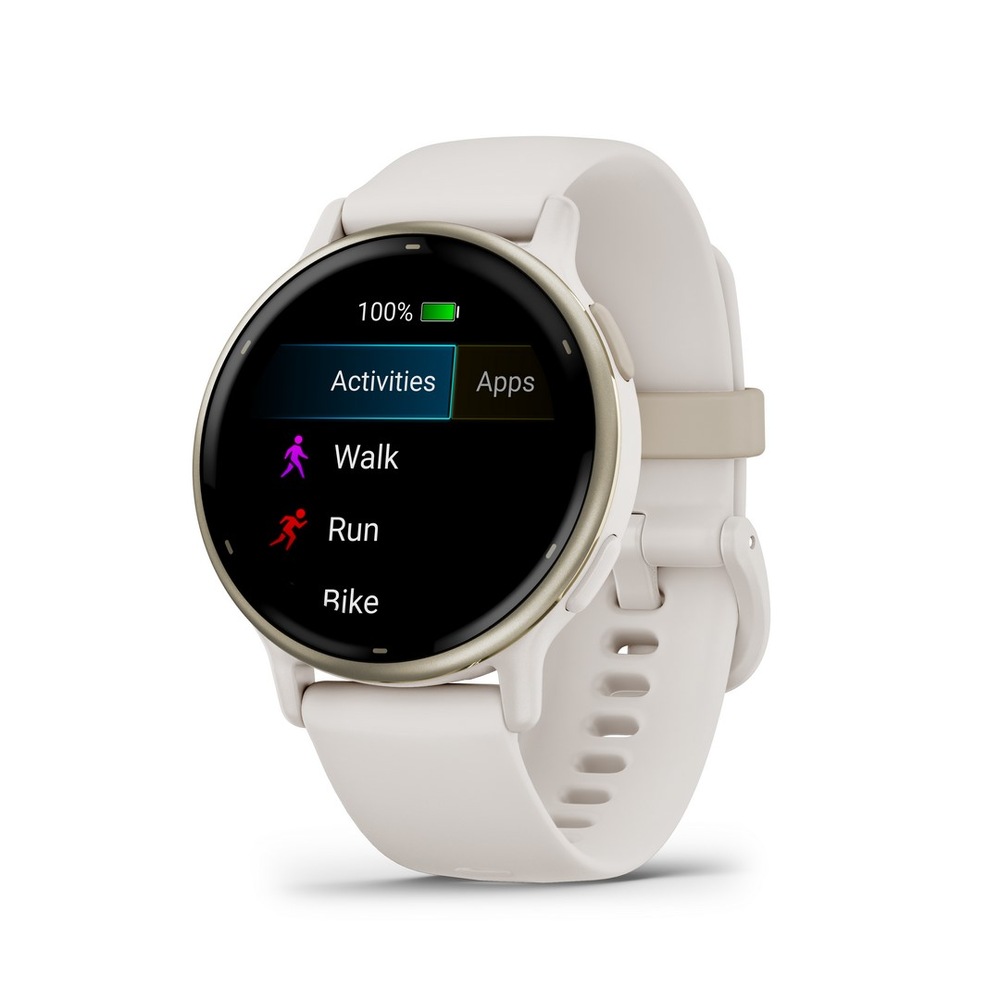 Chytré hodinky Garmin vívoactive 5 - Cream Gold / Ivory Silicone Band