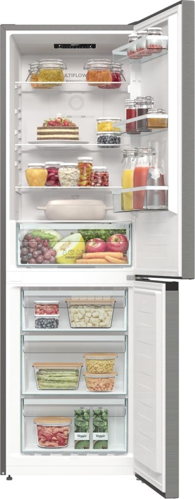 Beznámrazová chladnička Gorenje NRK61CS2XL4, šedá, zvukový a světelný alarm
