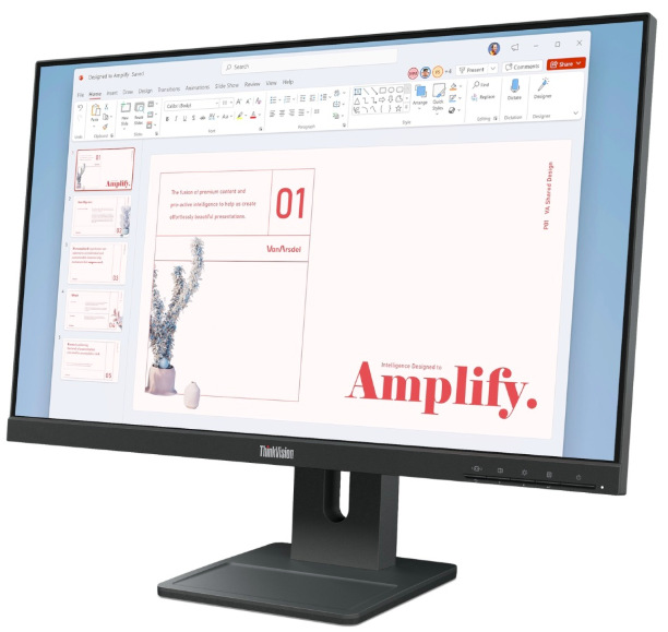Monitor Lenovo ThinkVision E24-40 černý Monitor Lenovo ThinkVision E24-40 23.8",WLED podsvícení, IPS panel, 4ms, 1300: 1, 250cd/m2, 1920 × 1080 Full HD, - černý