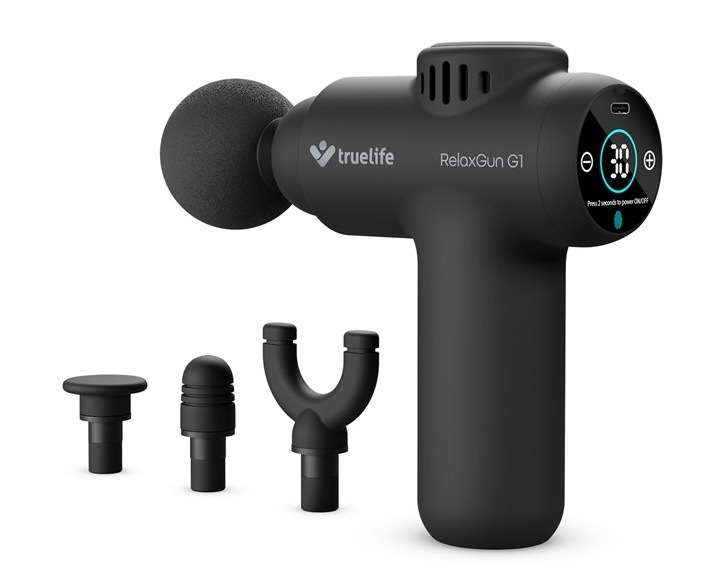 Masážní pistole TrueLife RelaxGun G1 v černém provedení