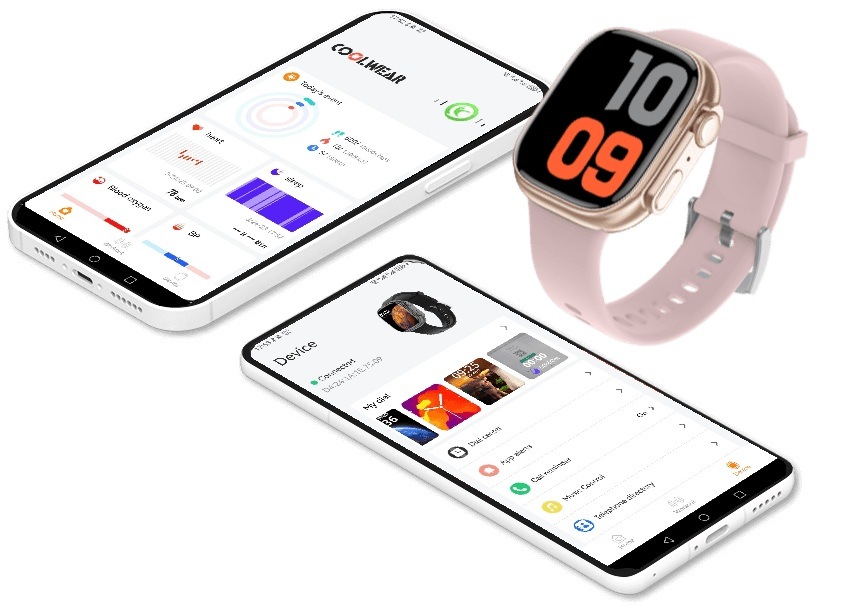 Chytré hodinky Carneo Zephyr Ultra mini HR+ - rosegold rose gold Mobilní aplikace je dostupná pro iOS, tak i pro Android.