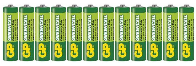 Baterie zinkochloridová GP Greencell AA (R6), 12 ks