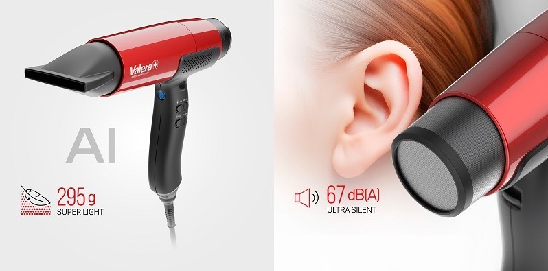Fén Valera MatrixCare AI MetallicRed, lehký, tichý