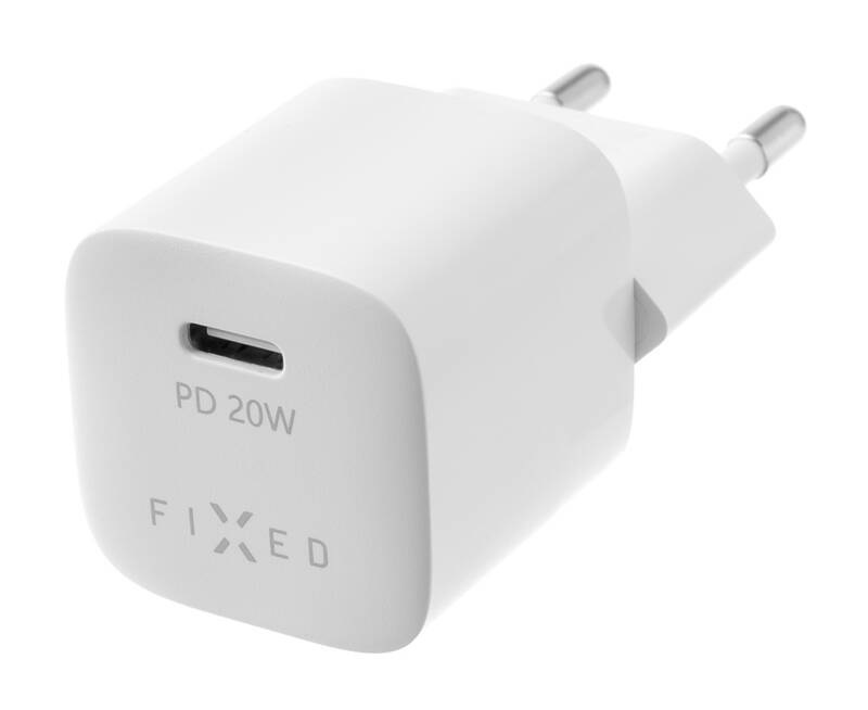 Nabíječka do sítě FIXED Mini USB-C PD 20W bílá