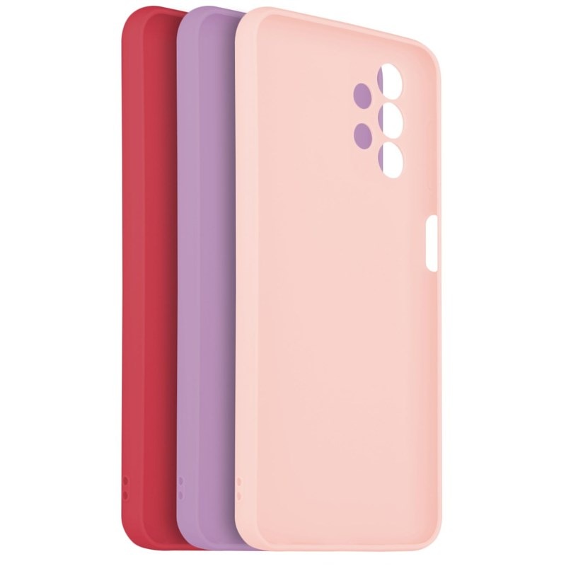 Set krytů na mobil FIXED Story na Samsung Galaxy A13 červený/růžový/fialový