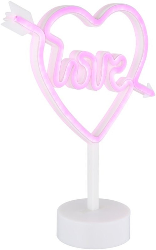 Stolní LED lampička GLOBO neon Armor se svítícím neonovým nápisem Love