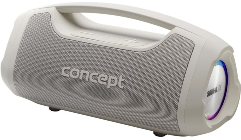 Šedý přenosný reproduktor Concept SoundJoy BR5061 s madlem a bočním LED osvětlením