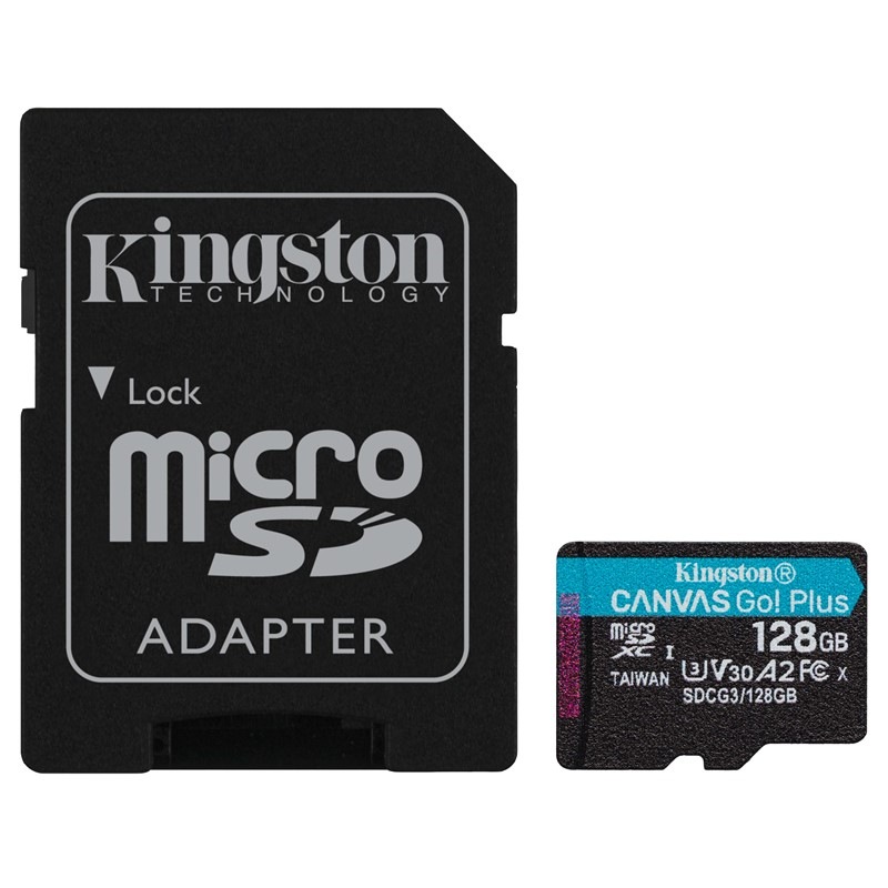 Paměťová karta Kingston Canvas Go! Plus MicroSDXC 128GB UHS-I U3 (170R/90W) + adaptér
