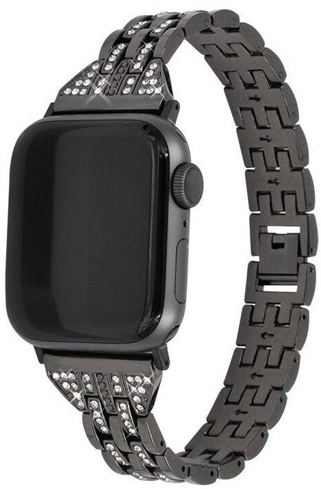 Řemínek WG line, kovový, na Apple Watch 42/44/45/49 mm + adapter černý