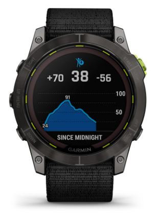 Chytré hodinky Garmin Enduro 2 PRO Sapphire Solar - Carbon Gray Titanium / Black UltraFit Nylon Band