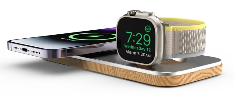 Bezdrátová nabíječka Cubenest K200 Pro 2v1 s podporou uchycení MagSafe šedá