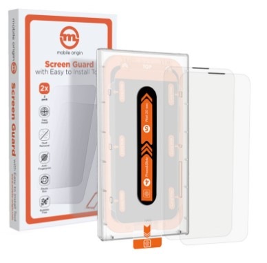 Tvrzené sklo Mobile Origin Orange Screen Guard na Apple iPhone 12 Pro/12 s aplikátorem (2 ks)