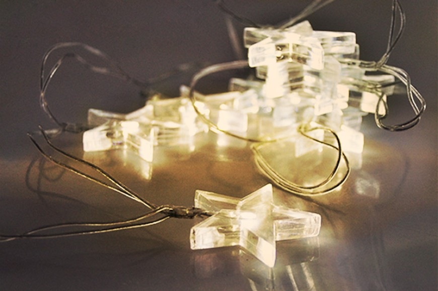 Detail vánočního řetězu Solight - hvězdy