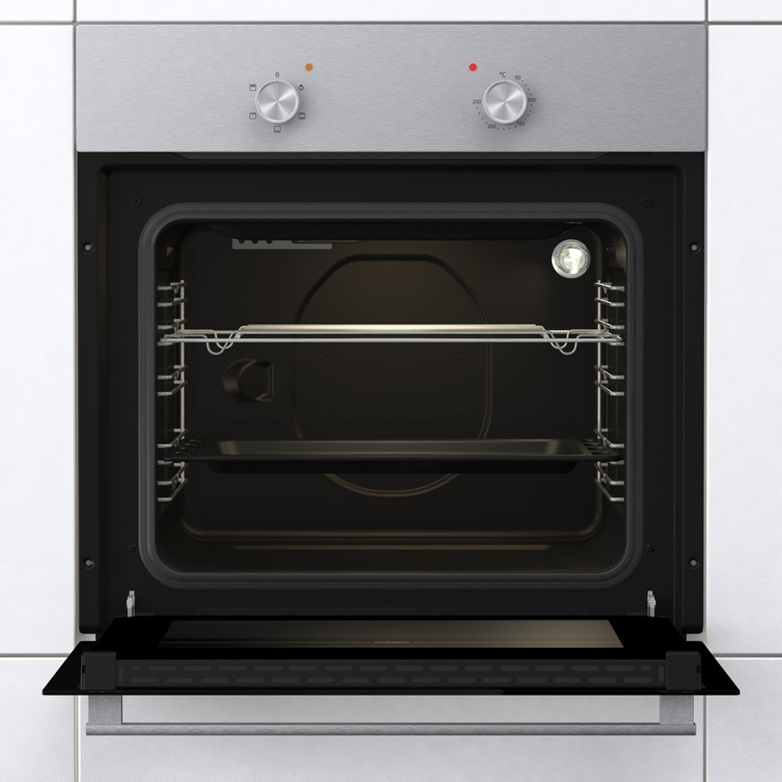 Vestavná trouba Mora VT 111 GX s plně otevřenými dvířky.