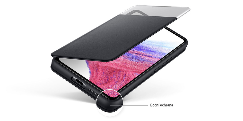 Pouzdro na mobil flipové Samsung S View Wallet Cover na Galaxy A53 5G bílé