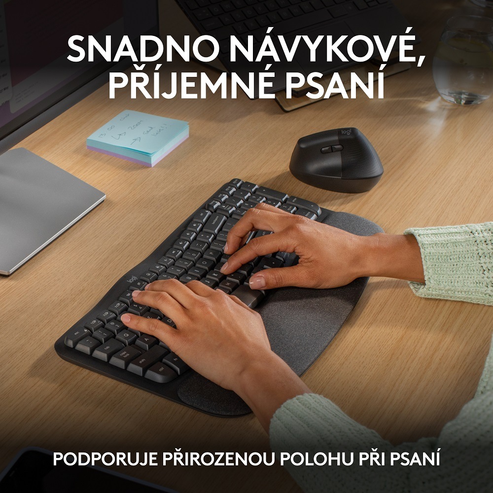 Klávesnice Logitech Wave Keys, CZ/SK layout grafitová Klávesnice Logitech Wave Keys, CZ/SK layout grafitová