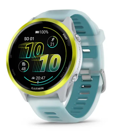 Forerunner® 570 - 47mm Amp Yellow hliníková luneta, poloprůhledný řemínek Whitestone/Turquoise