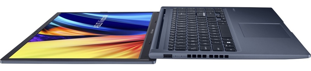 Notebook Asus Vivobook 15 modrý Notebook ASUS VivoBook 15 X1502ZA otevřený na 180°