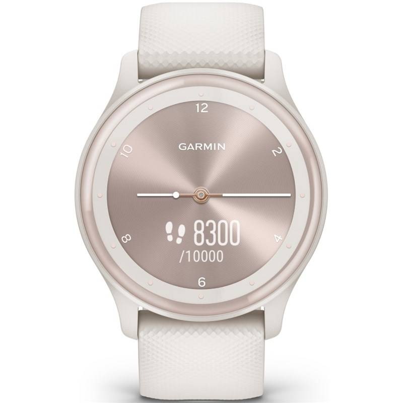 Chytré hodinky Garmin vívomove Sport - Peach Gold / White Silicone Band