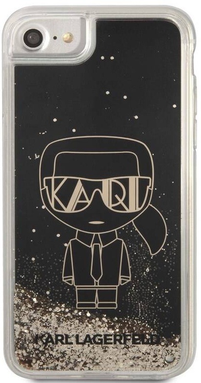 Kryt na mobil Karl Lagerfeld Liquid Glitter Gatsby na Apple iPhone 7/8/SE2020/SE2022 černý