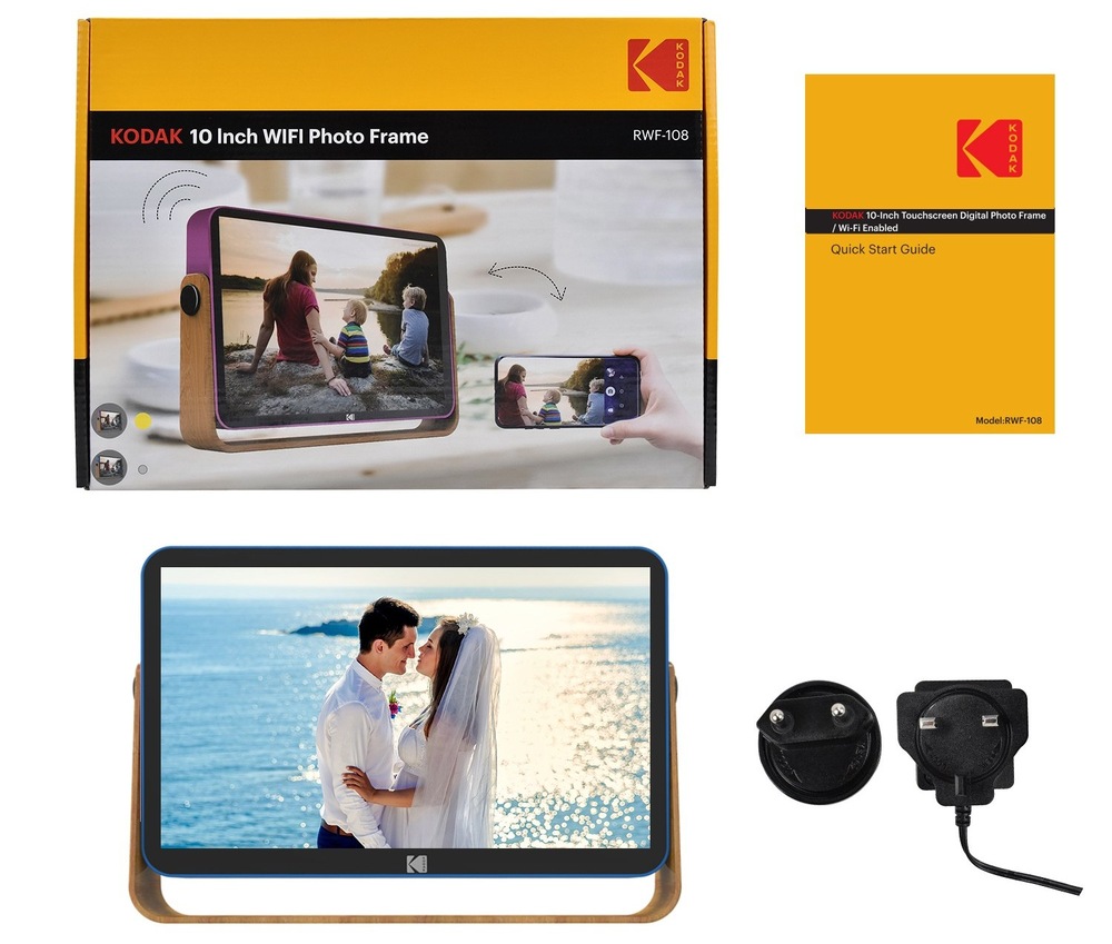 Elektronický fotorámeček Kodak RWF-108V modrý Fotorámeček digitální Kodak RWF-108V obsahuje dva integrované reproduktory
