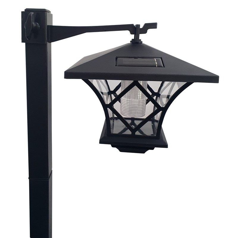 Venkovní solární lampa Trixline s výškou 137 cm, černá barva