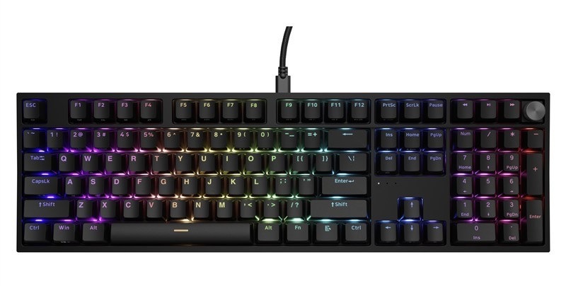 Klávesnice Genesis s US rozložením a RGB podsvícením, černá barva