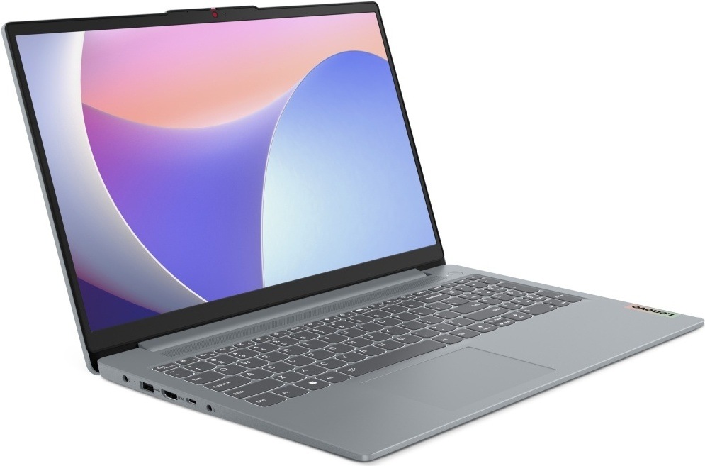 Pohled ze strany na IdeaPad Slim 3 s různými porty