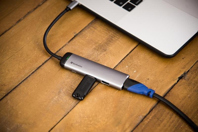 USB Hub Verbatim USB-C/2x USB 3.0, USB-C, HDMI šedý