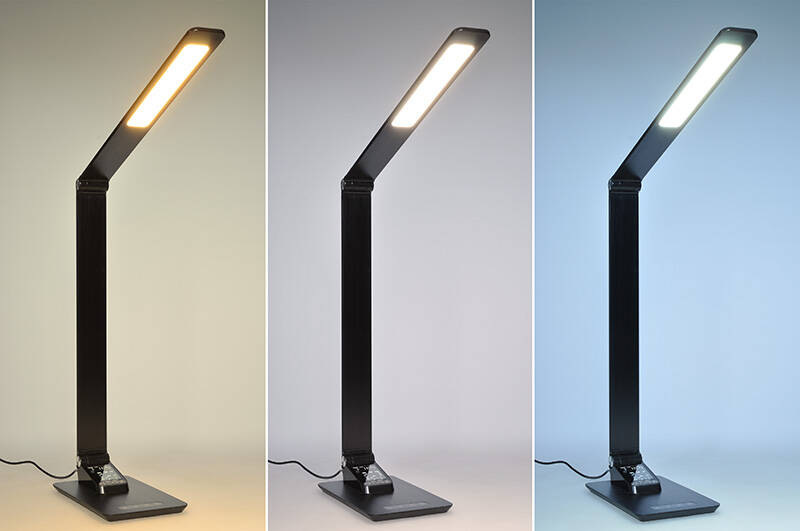 Stolní LED lampička Solight stmívatelná, 8W, display, změna chromatičnosti, hliník černá Stolní LED lampička Solight stmívatelná, 8W, display, změna chromatičnosti, hliník černá